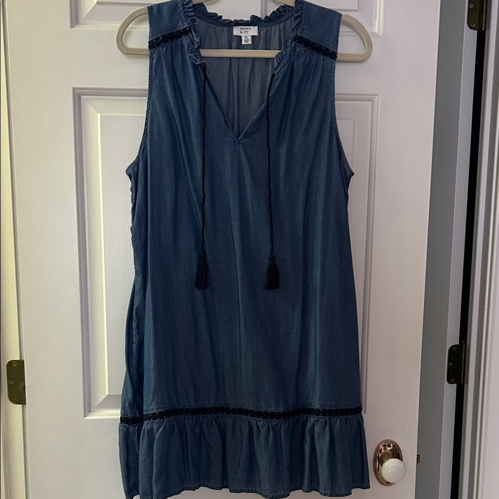 Crown & Ivy Denim Blue Ruffle dress